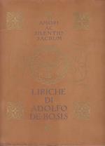 Amori ac silentio sacrum. Liriche di Adolfo De Bosis