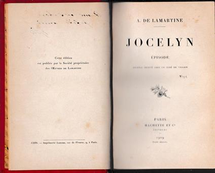 Oeuvres poètiques de Lamartine. Jocelyn - Alphonse de Lamartine - copertina