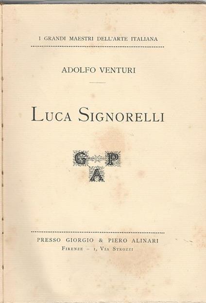 Luca Signorelli - Adolfo Venturi - copertina