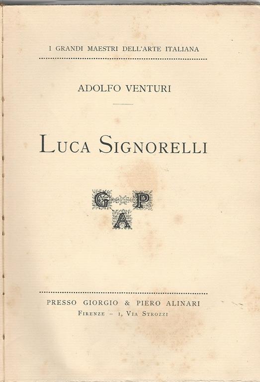 Luca Signorelli - Adolfo Venturi - copertina