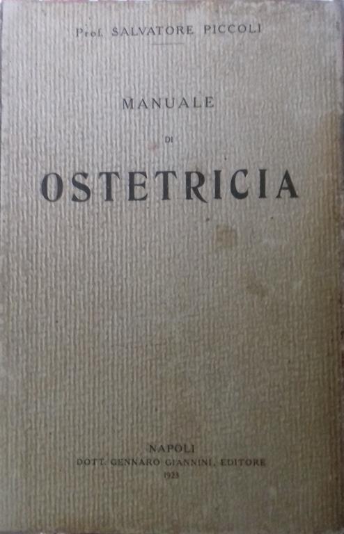 Manuale di Ostetricia - Salvatore Piccoli - copertina