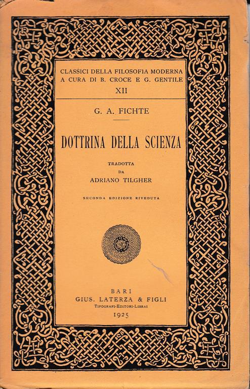 Dottrina della scienza - G. A. Fichte - copertina