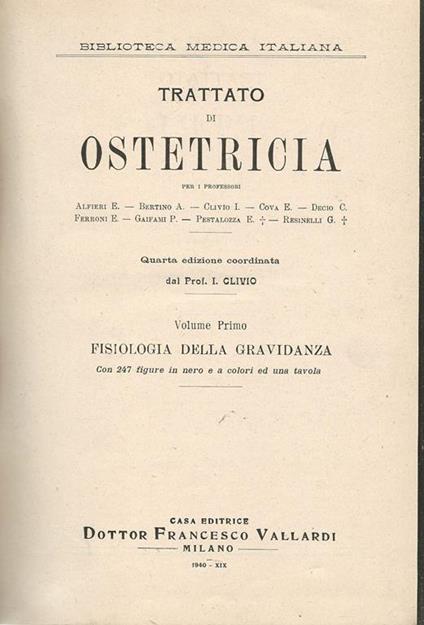Trattato di ostetricia - I. Clivio - copertina