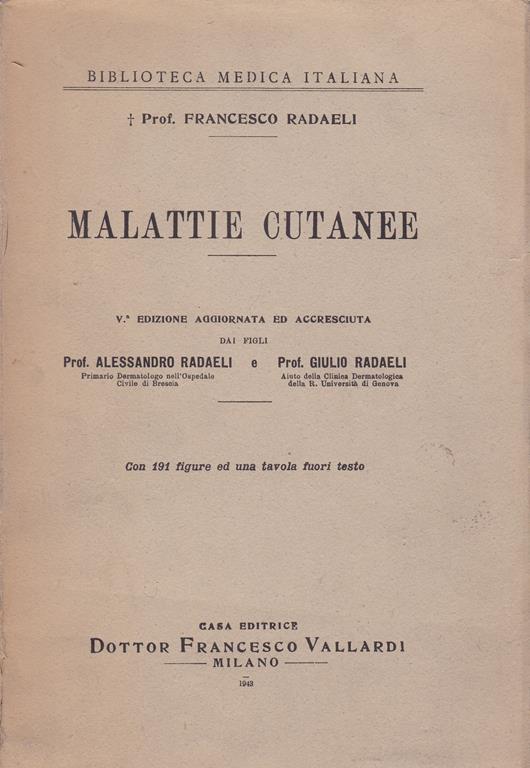 Malattie cutanee - Francesco Radaeli - copertina