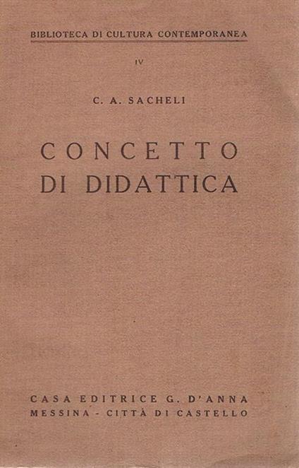 Concetto di didattica - C. A. Sacheli - copertina