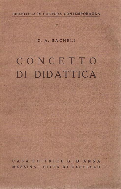 Concetto di didattica - C. A. Sacheli - copertina