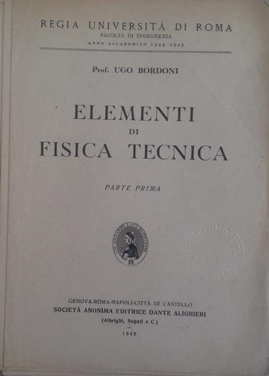 Elementi di Fisica Tecnica - Ugo Bordoni - copertina