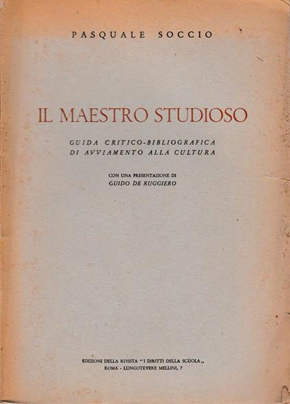 maestro studioso - Pasquale Soccio - copertina