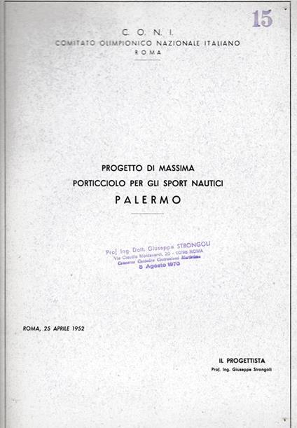 Progetto di massima porticciolo per gli sport nautici Palermo - copertina