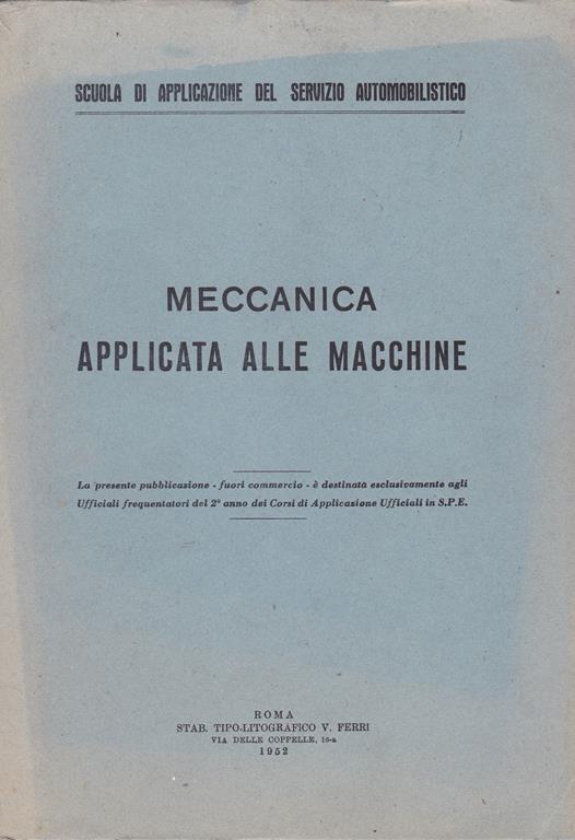 Meccanica applicata alle macchine - copertina