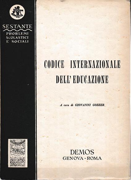 Codice internazionale dell'educazione - Giovanni Gozzer - copertina