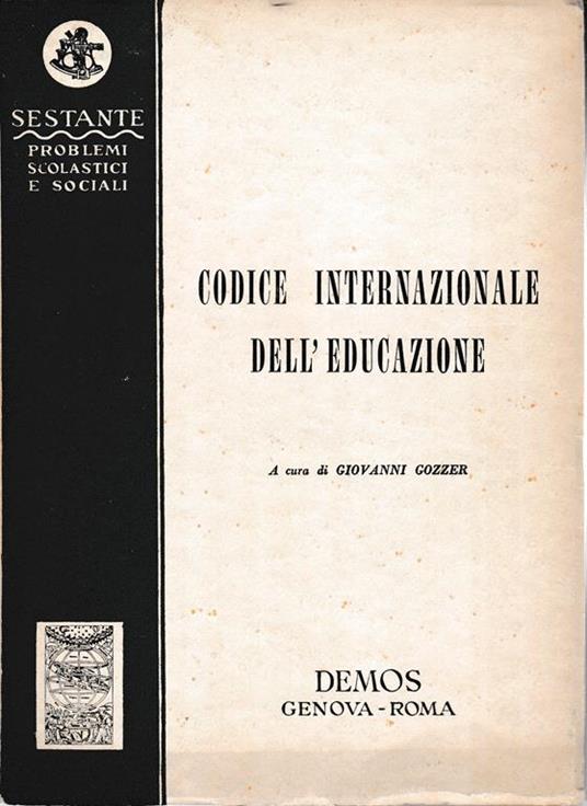 Codice internazionale dell'educazione - Giovanni Gozzer - copertina