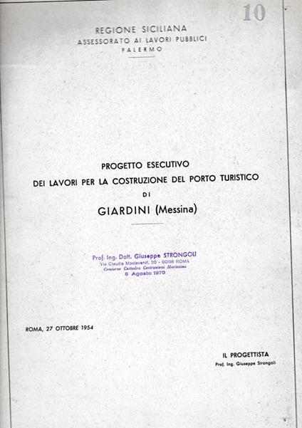 Progetto esecutivo dei lavori per la costruzione del porto turistico di Giardini (Messina) - copertina