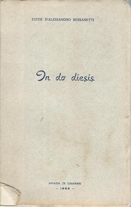 In do diesis - Ester D'Alessandro Bersanetti - copertina
