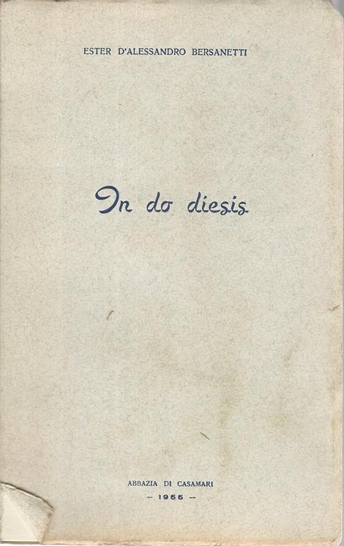 In do diesis - Ester D'Alessandro Bersanetti - copertina