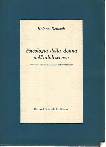 Psicologia della donna nell'adolescenza - Helene Deutsch - copertina