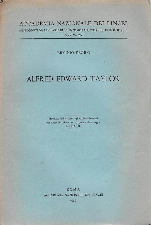Alfred Edward Taylor - Erminio Troilo - copertina
