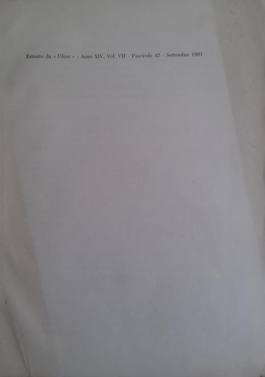 Estratto da "Ulisse" - anno XIV, Vol VII - Fascicolo 42 - Giampiero Carocci - copertina