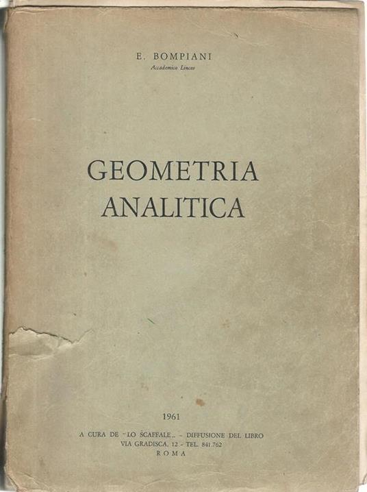 Geometria analitica - Emanuela Bompiani - copertina