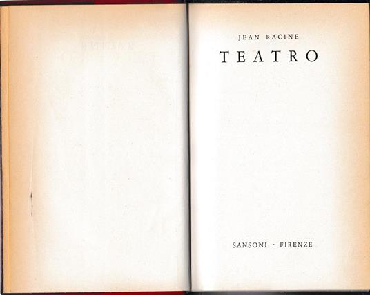 Teatro - Jean Racine - copertina