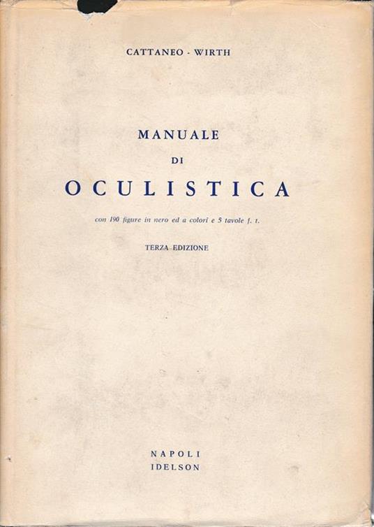 Manuale di oculistica - D. Cattaneo - copertina