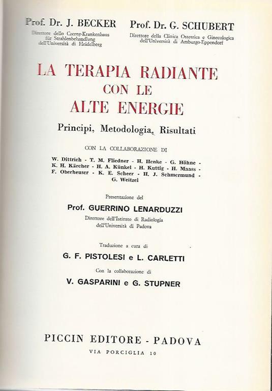 terapia radiante con le alte energie - Joseph Becker - copertina
