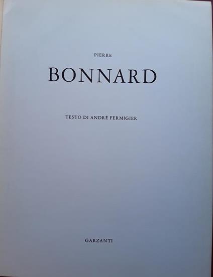 Pierre Bonnard - André Fermigier - copertina
