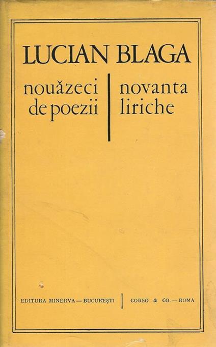 Novanta liriche - Lucian Blaga - copertina