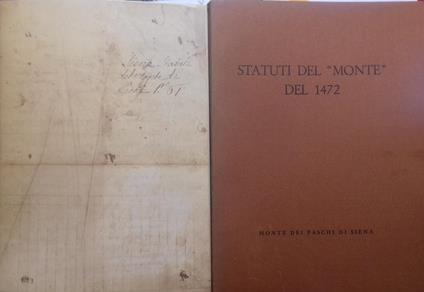 Statuti del "Monte" del 1472 - copertina