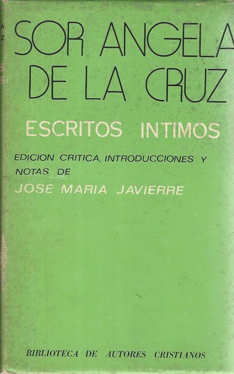 Sor Angela de la Cruz. Escritos intimos - copertina