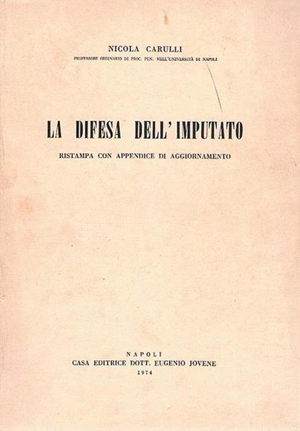 difesa dell'imputato - Nicola Carulli - copertina
