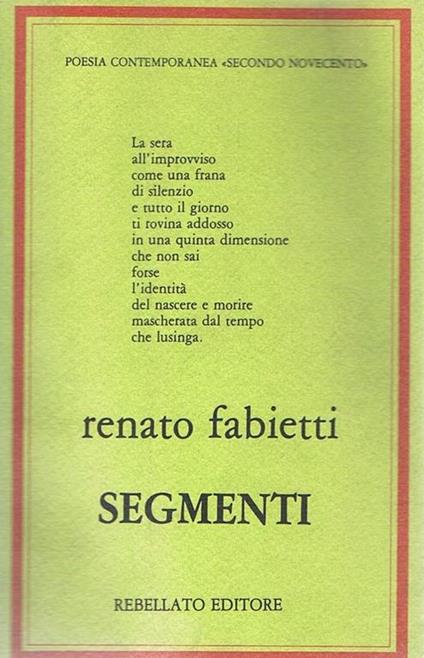 Segmenti - Renato Fabietti - copertina
