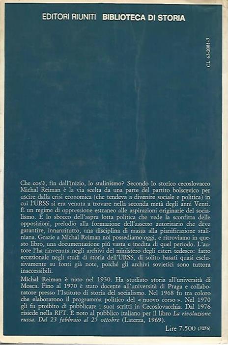 La nascita dello stalinismo - Michal Reiman - 2