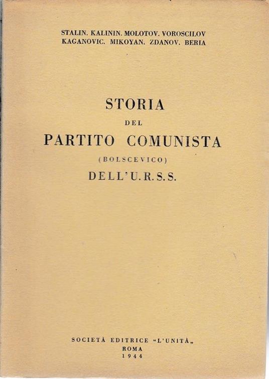 Storia del Partito Comunista (bolscevico) dell'U.R.S.S - copertina
