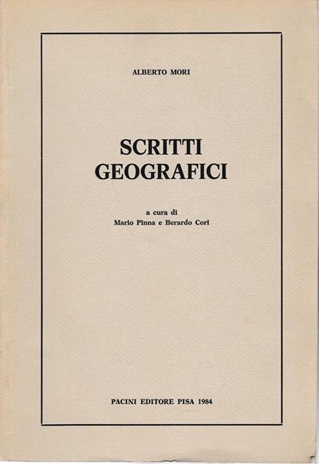 Scritti Geografici - A. Mori - copertina