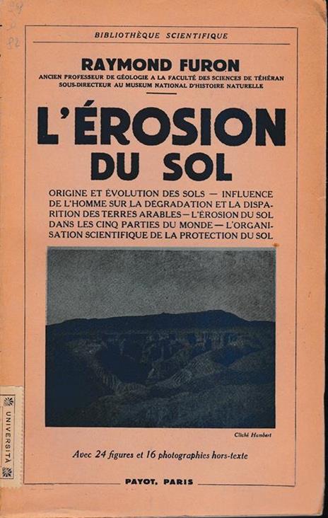 L' érosion du sol - Raymond Furon - copertina