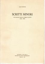 Scritti minori con elenco delle pubblicazioni (1922-1989)