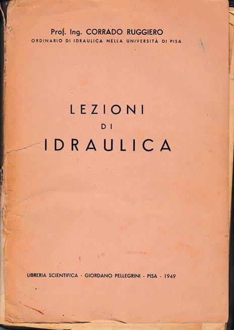 Lezioni di idraulica - Corrado Ruggiero - copertina