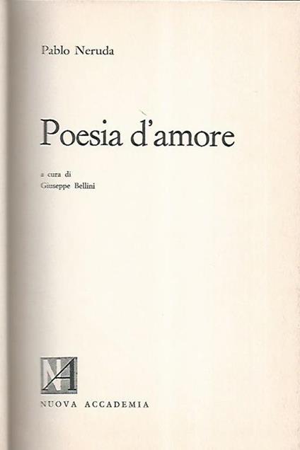 Poesia d'amore - Pablo Neruda - copertina