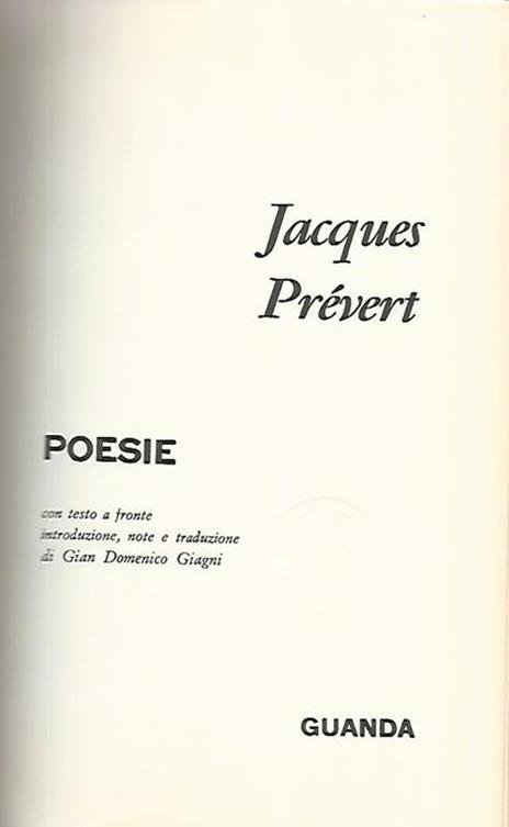 Poesie - Jacques Prévert - copertina