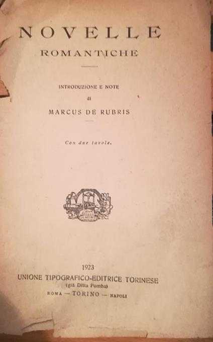 Novelle romantiche - copertina