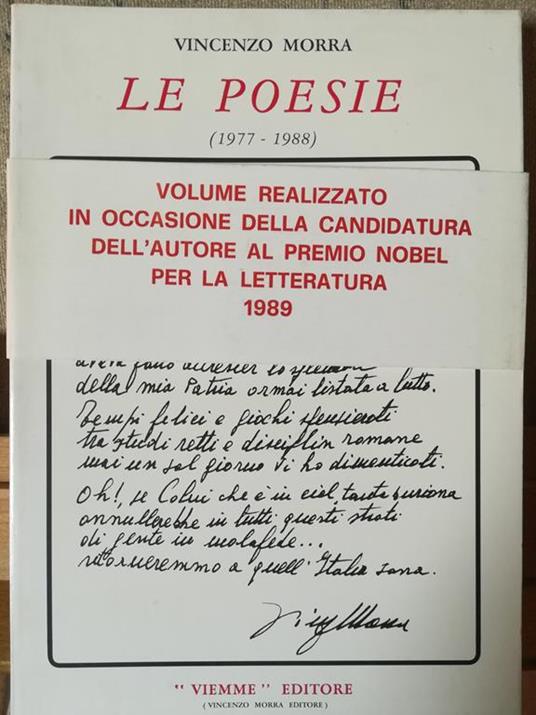 Le poesie (1977-1988) - Vincenzo Morra - copertina