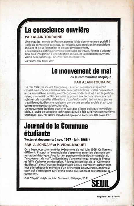 Sociologie du Travail n° 3/70. Le mouvement ouvrier en mai 68 - 2