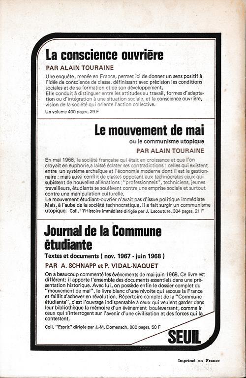Sociologie du Travail n° 3/70. Le mouvement ouvrier en mai 68 - 2