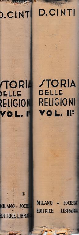 Storia delle religioni 2 volumi - Decio Cinti - copertina