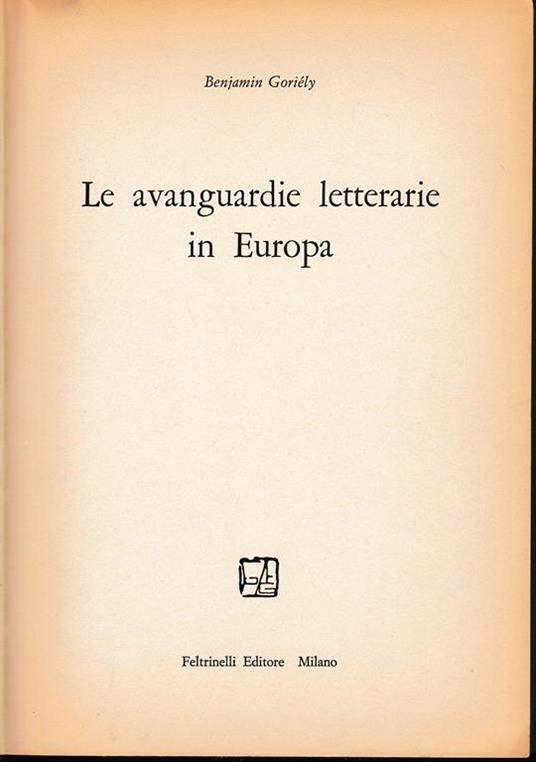 Le avanguardie letterarie in Europa