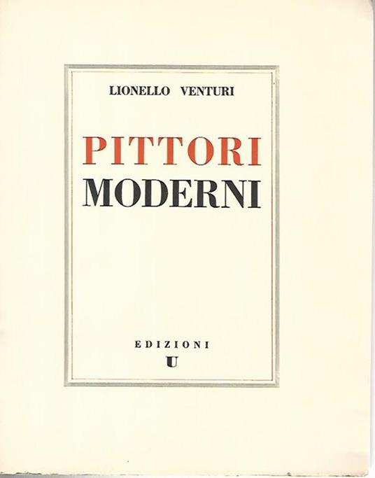 Pittori moderni - Lionello Venturi - copertina