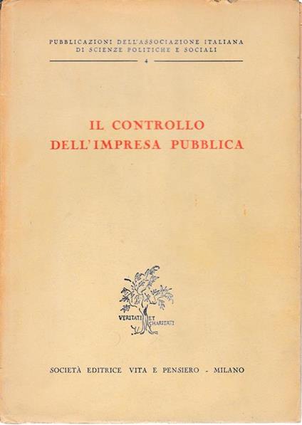 Il controllo dell'impresa pubblica - Francesco Vito - copertina