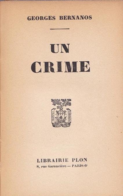 Un crime - Georges Bernanos - copertina
