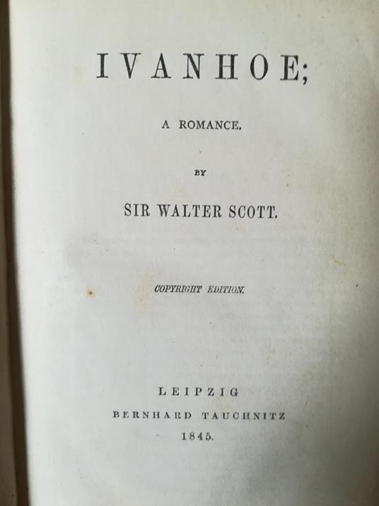 Ivanhoe. A Romance - Walter Scott - copertina
